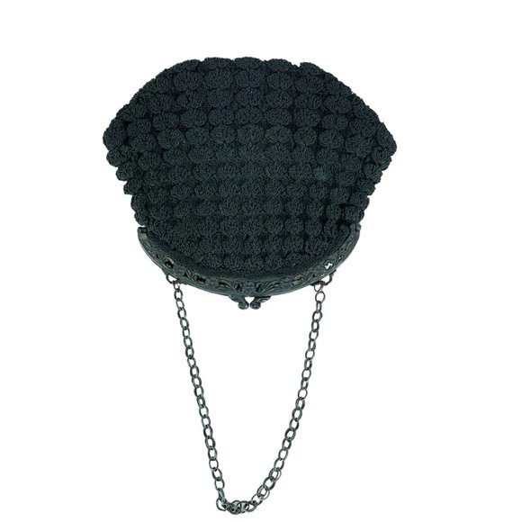 1930s celluloid love birds frame crocheted handbag with chain handle - Picture 6 of 8